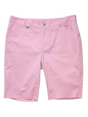 Ralph Lauren Golf Pink Bermuda Shorts Cotton Blend Stretch Womens Size 12 Preppy